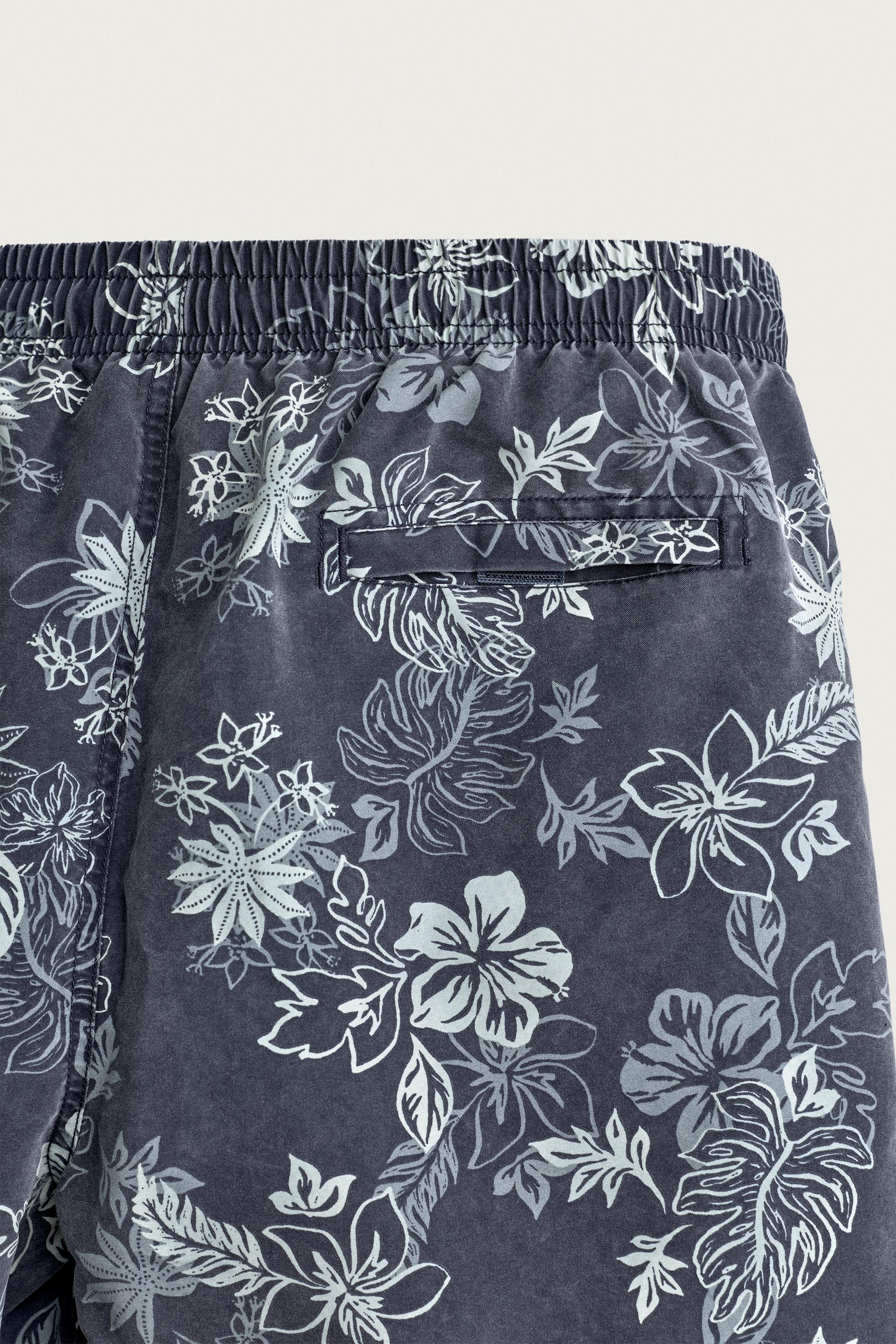 FLORAL PRINT LONGLINE SWIM SHORTS